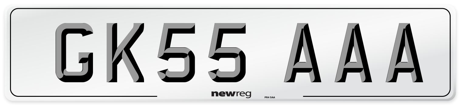 GK55 AAA Number Plate from New Reg